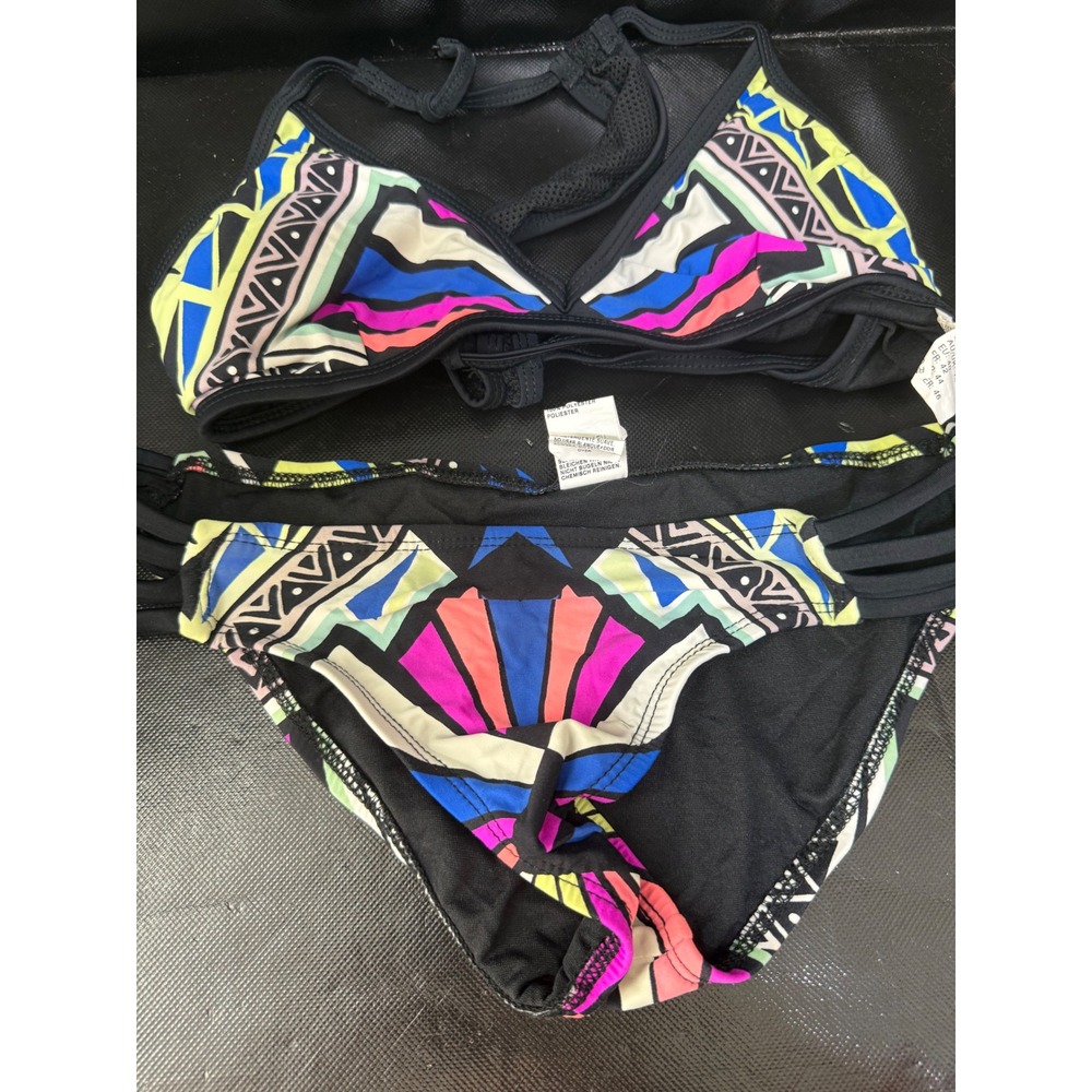 Hurley‎ Womens Geometric Tribal Bikini Set Multi Color Racerback HU86176 HU86366